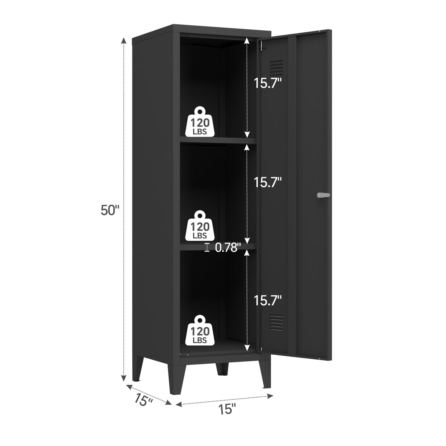 MIOCASA Metal Cabinet Home Office Storage Cabinets with Doors and Shelves Lockable File Cabinet Organizer Coat Lockers for Kids