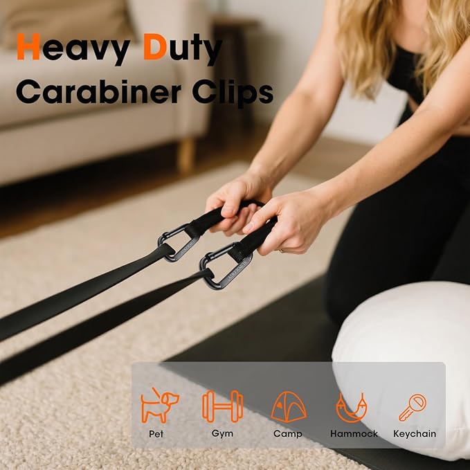 Carabiner Clip, 900 LBS 2.5" Iron Heavy Duty Caribeaners for Hammocks, Camping Accessories, Hiking and Gym, D Shaped Spring Hook Small Carabiners for Dog Leash, Key Ring