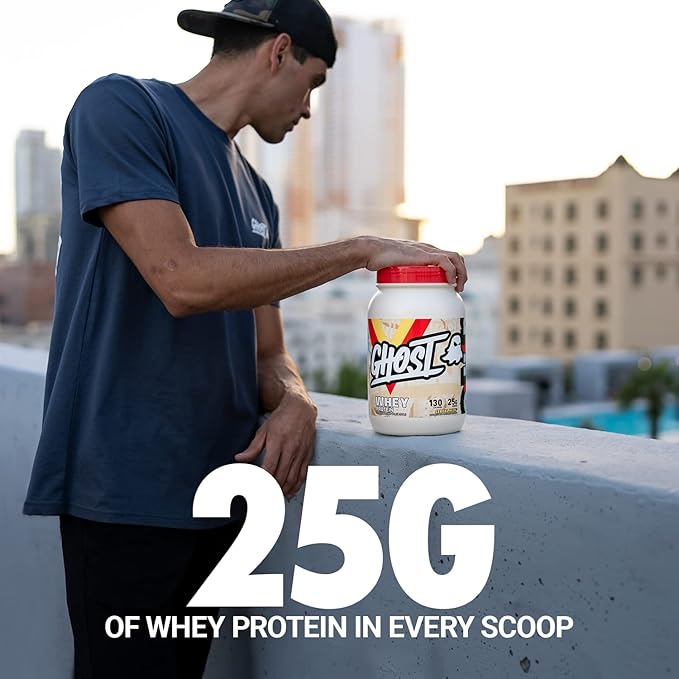 GHOST Whey Protein Powder, Cereal Milk - 2LB, 25G of Protein - Whey Protein Blend - ­Post Workout Fitness & Nutrition Shakes, Smoothies, Baking & Cooking - Soy & Gluten-Free