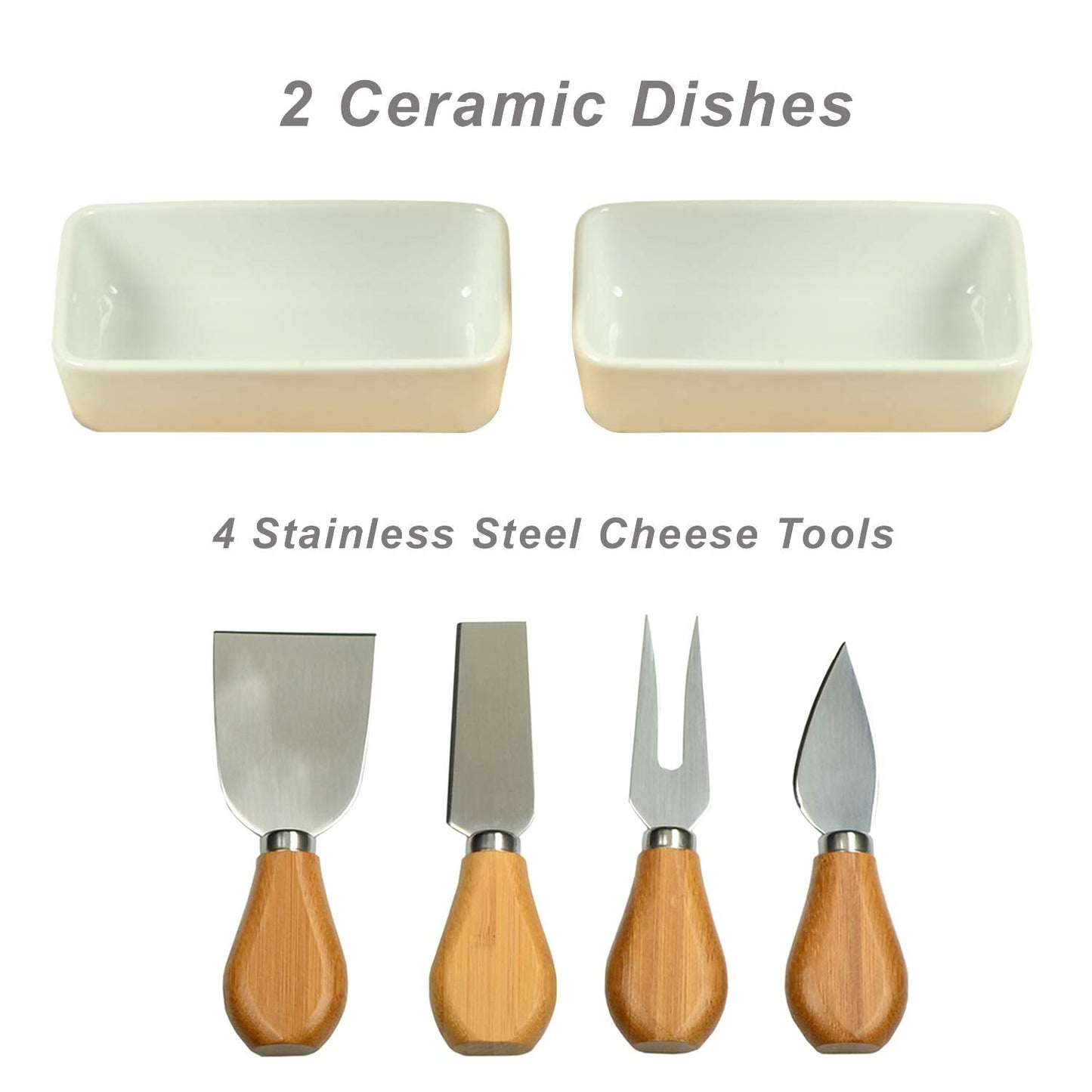 Picnic at Ascot Sherborne Bamboo Cheese Board Set with 4 Tools - Designed & Quality Assured in The USA
