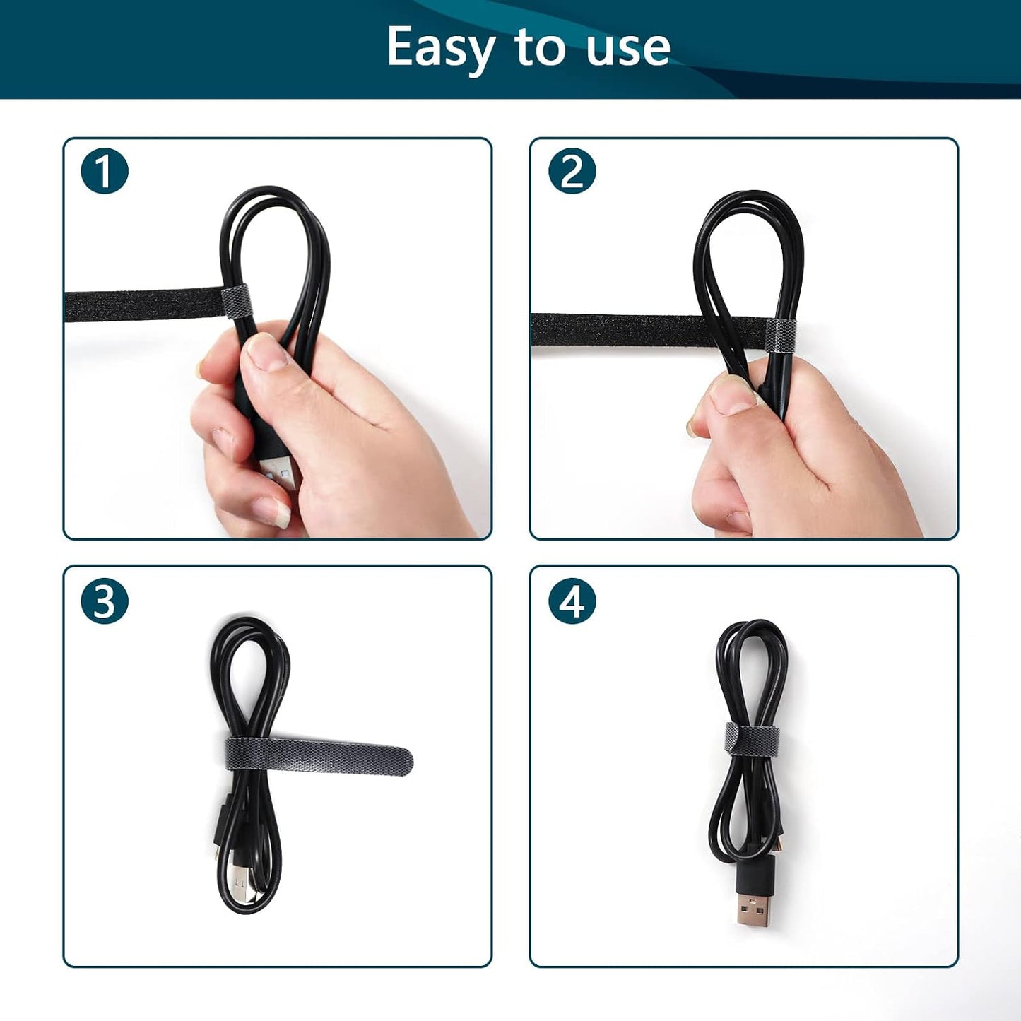 50PCS 6 Inch 6-Inch Adjustable Cord Organizer Ties, Fastening Cable Ties,Microfiber Cloth Used for Computer Link Cable