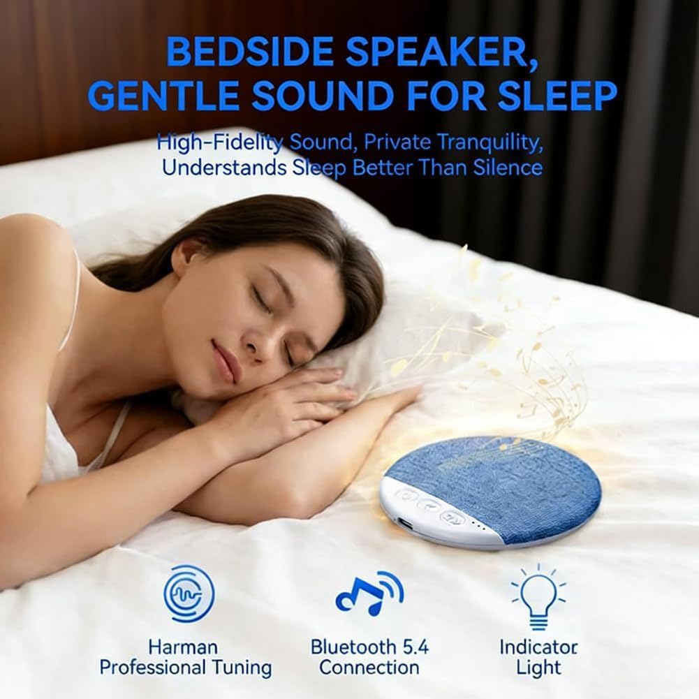 Generic 5.4 (Pink,1pcs) Portable Bluetooth Under Pillow Speaker, Mini Bluetooth Pillow Speaker Sleeping, with White