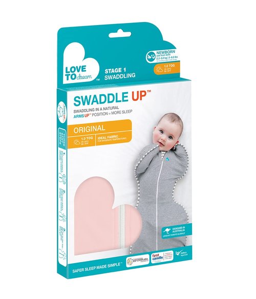 Love To Dream Swaddle UP Sleep Sack - Self-Soothing Design for Better Sleep | 1.0 TOG, Small (8-13 lbs), Dusty Pink