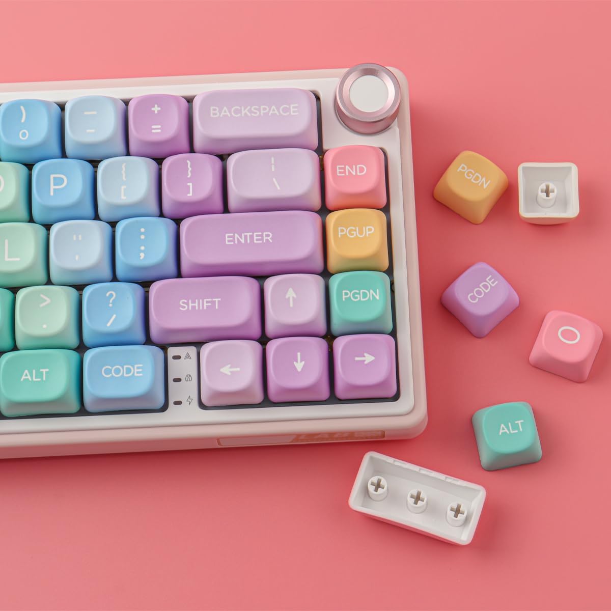 Tsungup 126 Set MOA Profile Keycaps,PBT Cute Rainbow Candy Keycaps Keys Dye-Sublimation Custom Keycap with Keycap