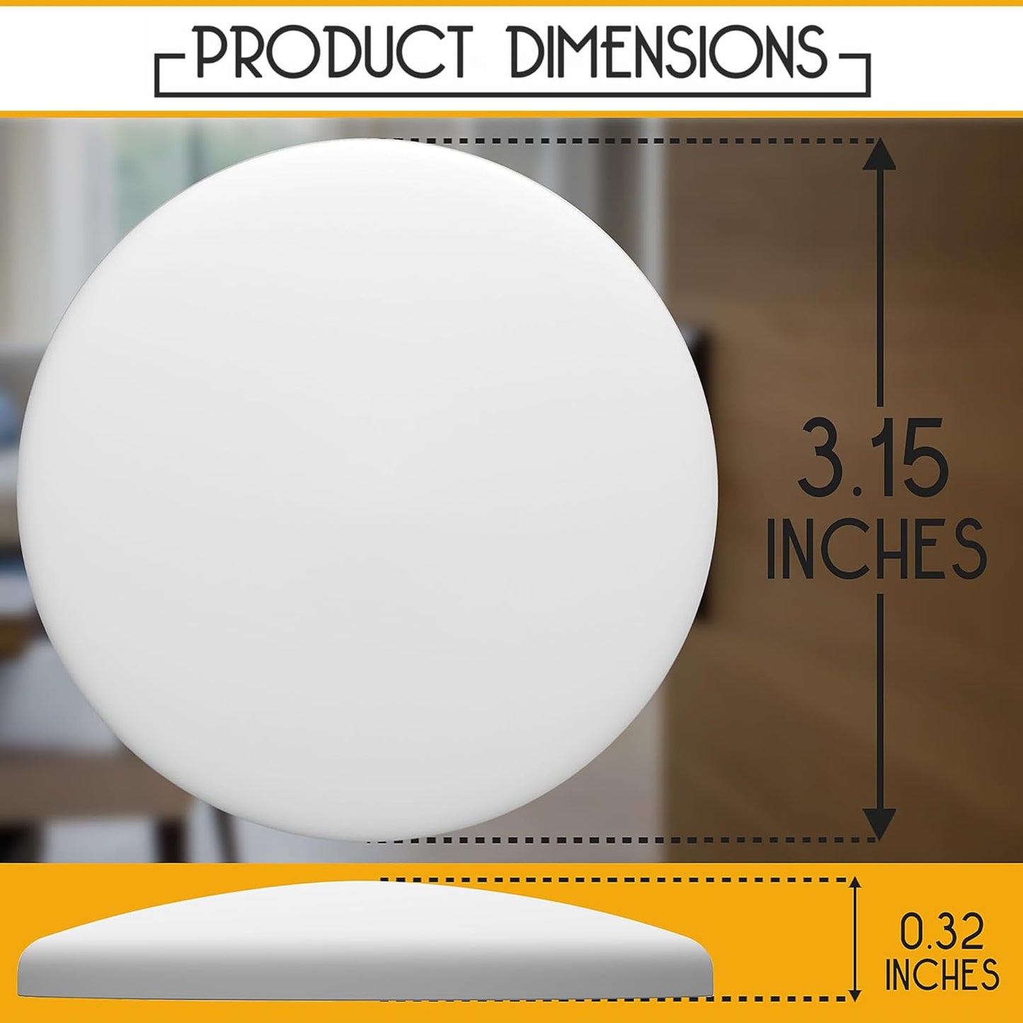 Skiennix Door Stoppers - Large 3.15" Silicone Wall Protectors - Shock Absorbent & Quiet - 4 Pack - White