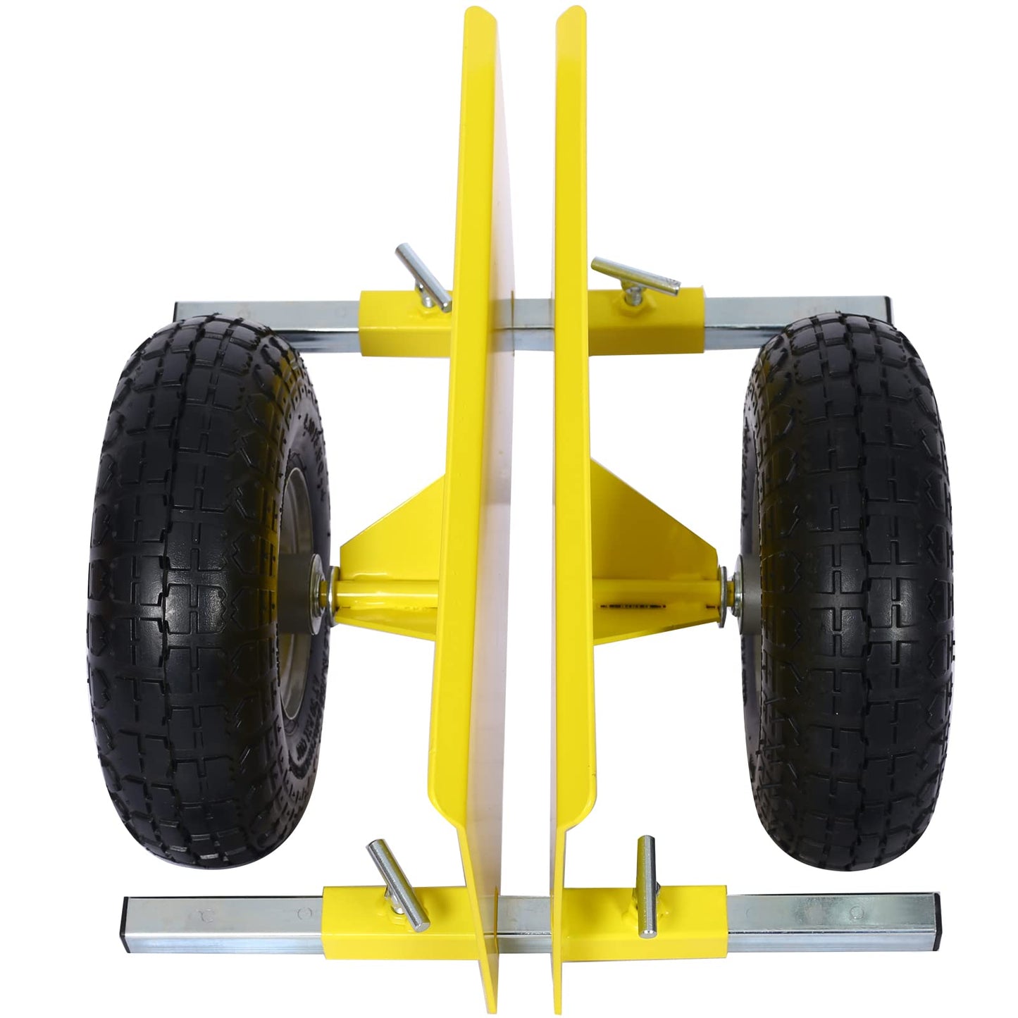 Heavy Duty Panel Dolly, Metal Panel Dolly with 10" Pneumatic Wheels Heavy Duty All Terrain Moving Cart with Adjustable Clamp Grip for Drywall Sheet Heavy Appliance & Material Handling Cart Yellow