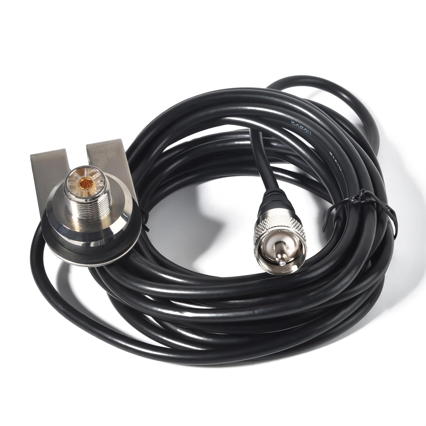 13Ft RG-58 PL-259 SO239 (TCJ-N6) HYS Heavy-Duty Trunk Lid Antenna Mount Bracket Base with Coax Cable, to UHF Connectors