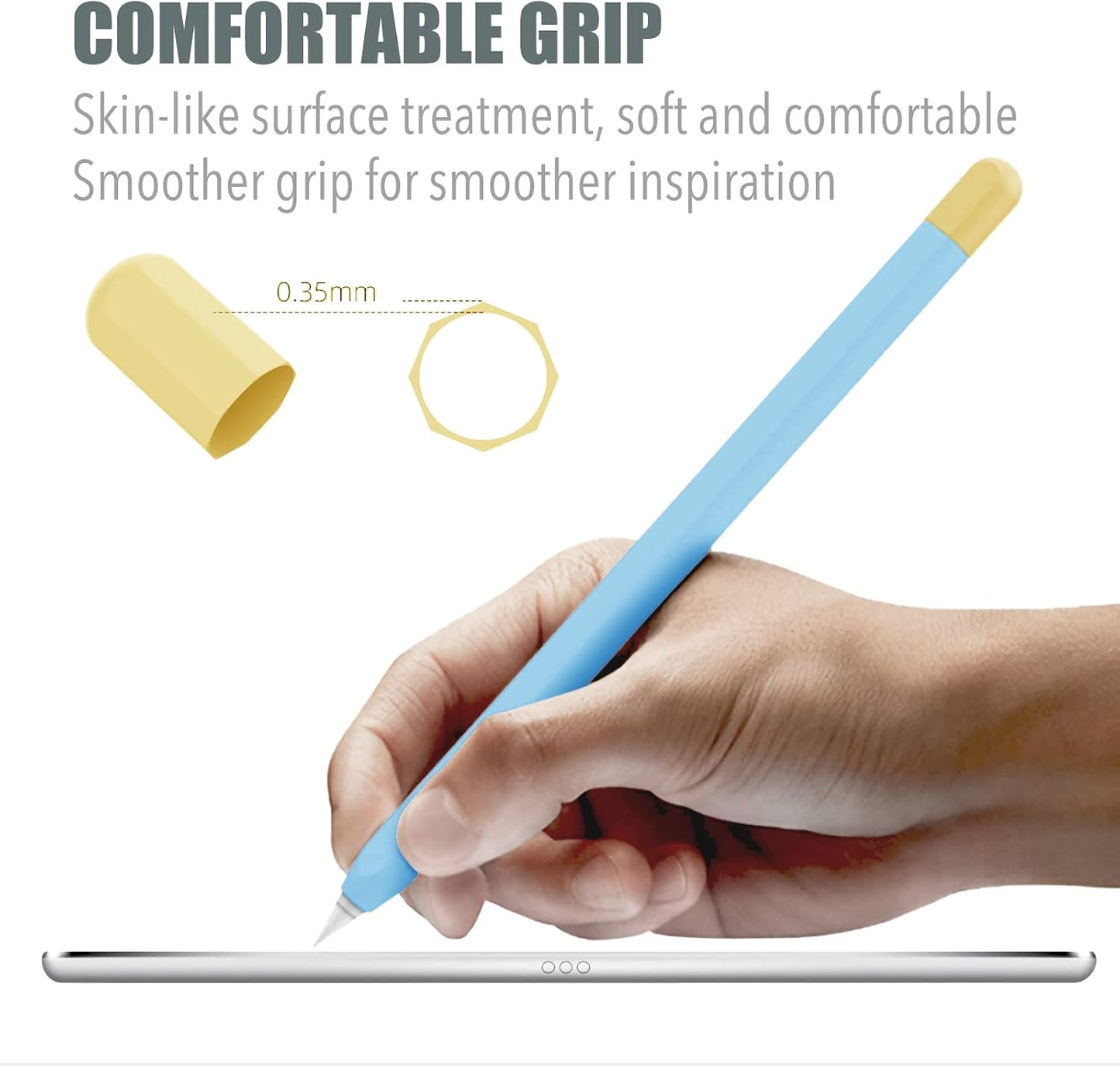 KELIFANG 1st 2 12.9/10.5/9.7 inch, Silicone Case Sleeve Cover Compatible Apple Pencil Generation, Protective Skin