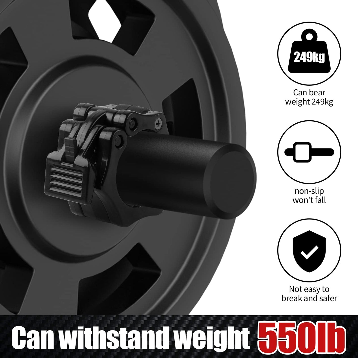 NewBEP 2PCS Olympic Adapter Sleeve 7.8" with Olympic Barbell Clamps 2", Converts 1" Standard Weight Plate Posts to 2" Olympic Weight Plate Posts, Removable end Cap