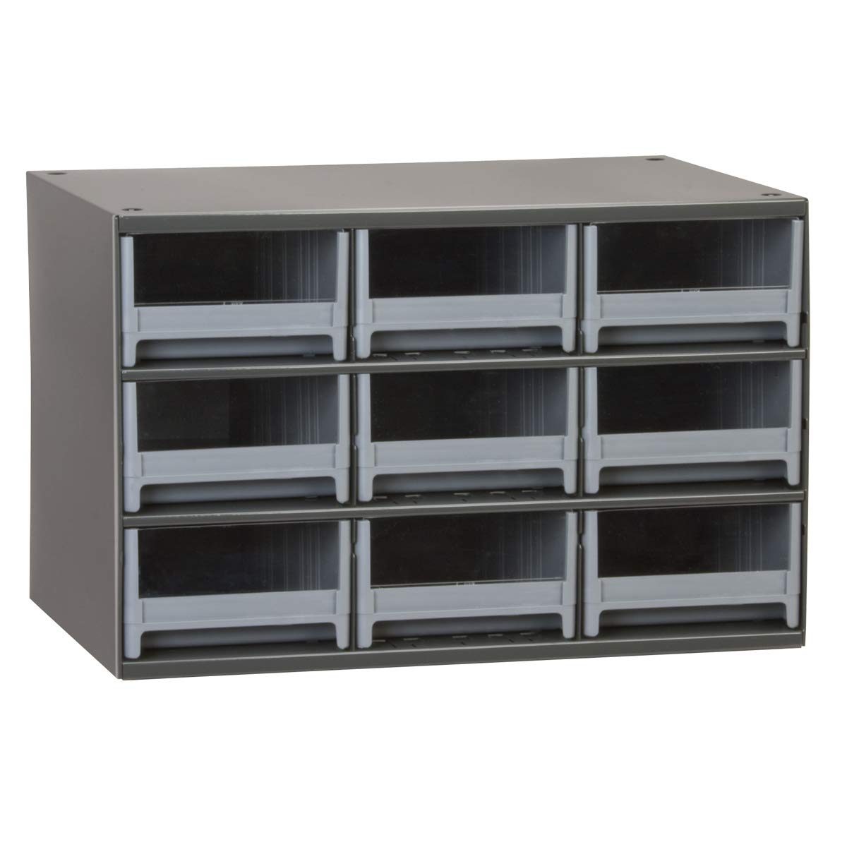 Akro-Mils Steel Garage Storage Cabinet, Small Parts Organizer Metal Cabinet for Hardware, Nails, Screws, Bolts, Nuts, and More, 17" W x 11" D x 11" H, 9-Drawer, Gray Cabinet/Gray Drawers (19909)