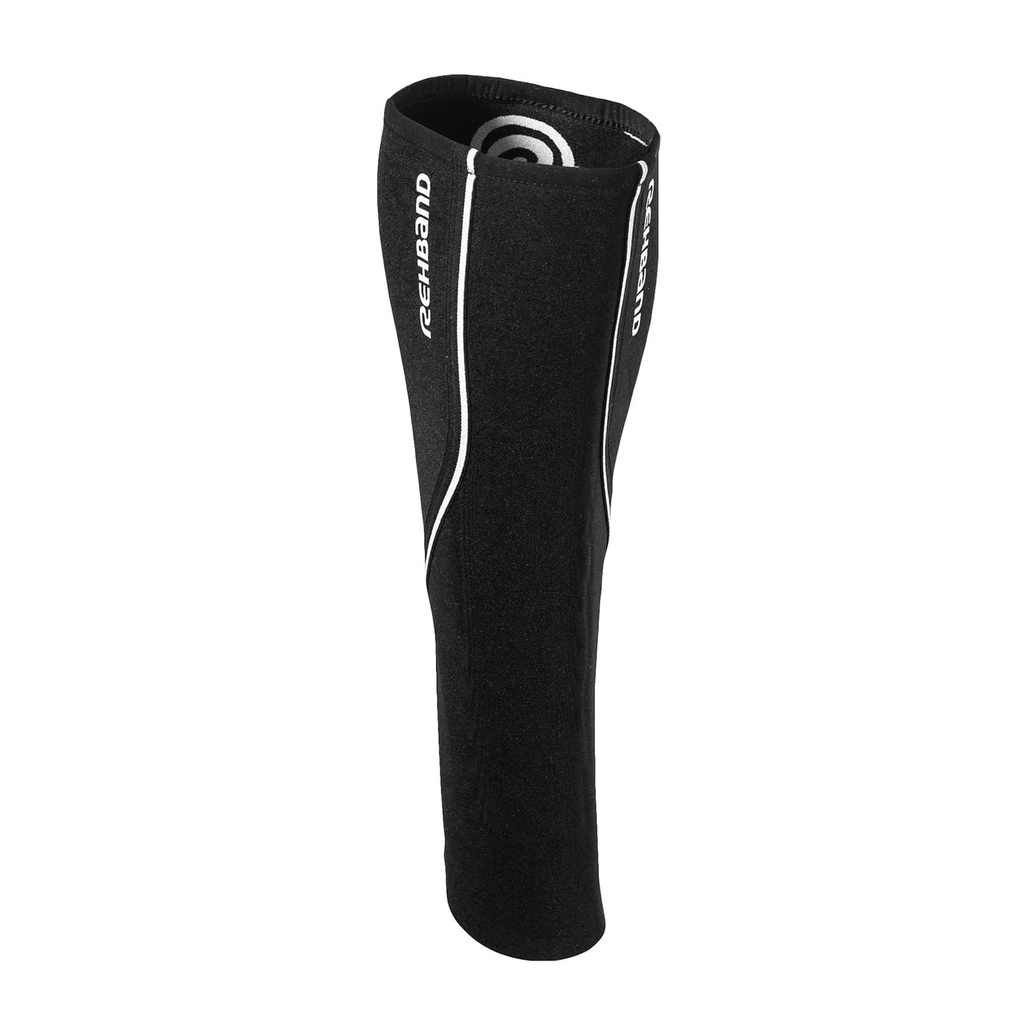 Rehband neoprene calf bandage, 1 piece, shin support, calf compression promotes blood circulation in endurance sports, compression sleeve for running, Colour:Black, Size:Medium