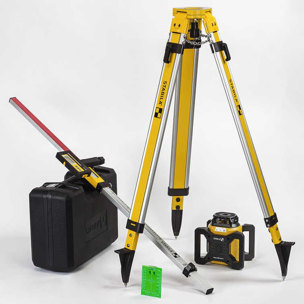 STABILA LAR 160 G Rotary Laser Set with Tripod and Grade Rod, Cat. Number 04500TR