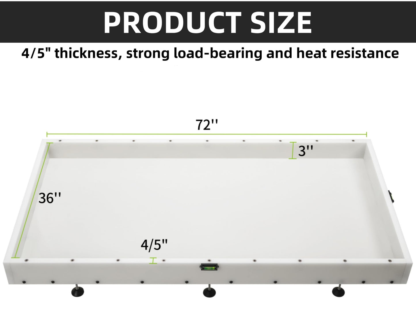 GROWLING Extra Large Epoxy Resin Mold 72x36x3 Inches, Adjustable Fastening and Leveling, Heavy Duty Reusable Resin Mold for River Tables, Coffee Tables, Trays, Cutting Boards, DIY Resin Art Etc.