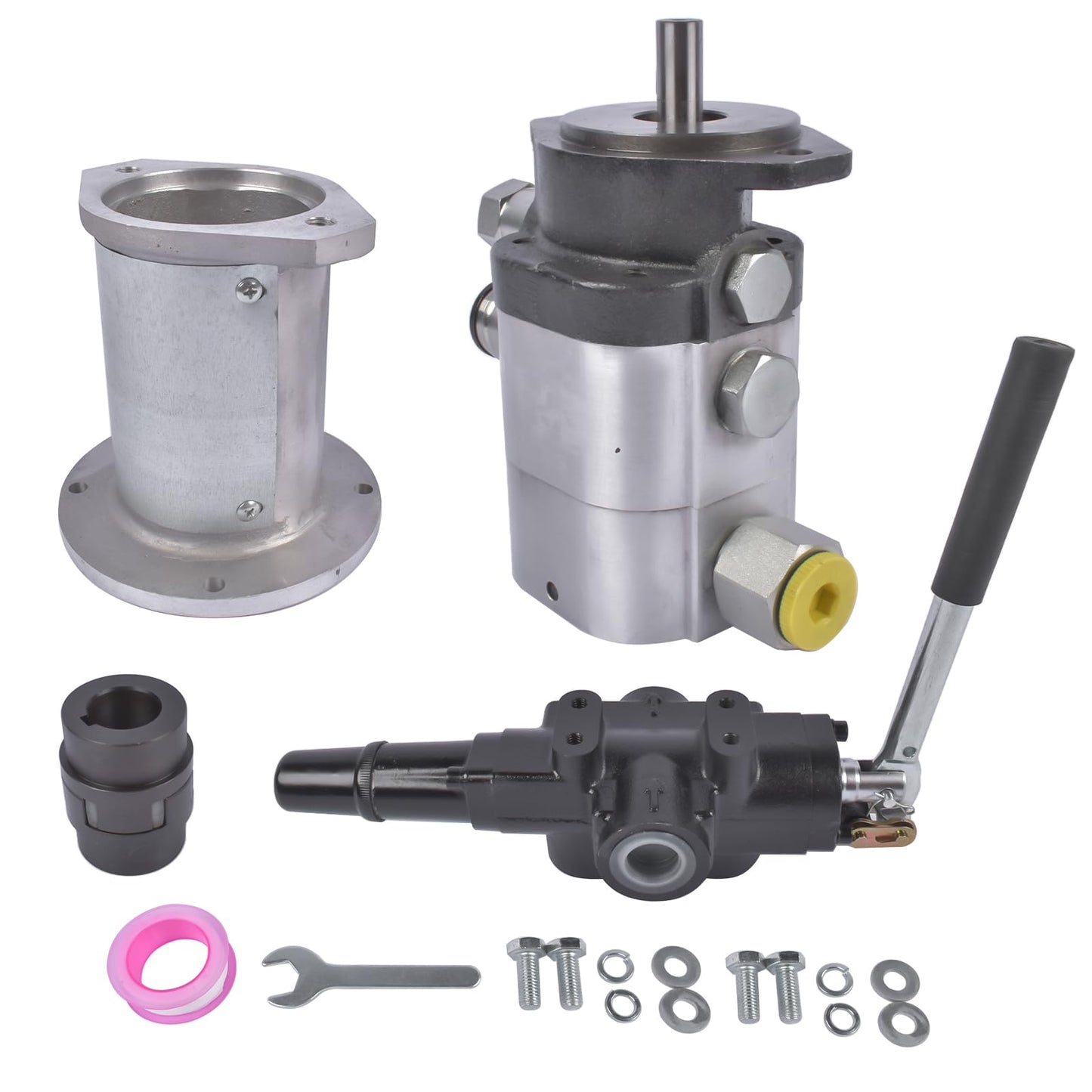 Mixizap Hydraulic Log Splitter Pump Kit, 22GPM 2 Stage Hydraulic Gear Pump, 4000PSI Aluminum, 3/4'' NPT Outlet, 3600 RPM, with Valve Coupling Mounting Base, for Small Engine Log Splitter