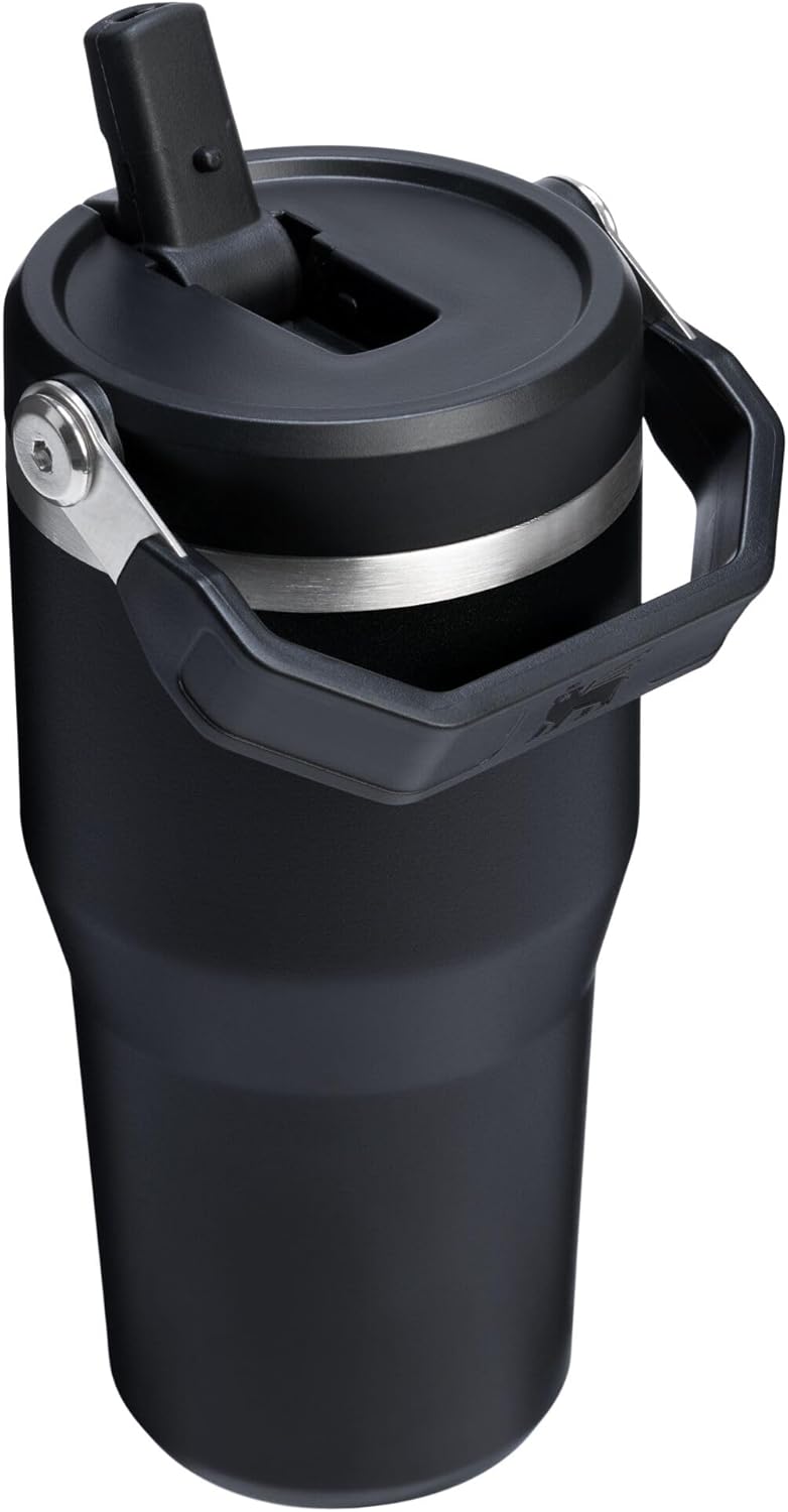 Stanley IceFlow 2.0 Flip Straw Tumbler - 20 oz Insulated Stainless Steel Water Bottle | Leak Resistant, BPA-Free | Black