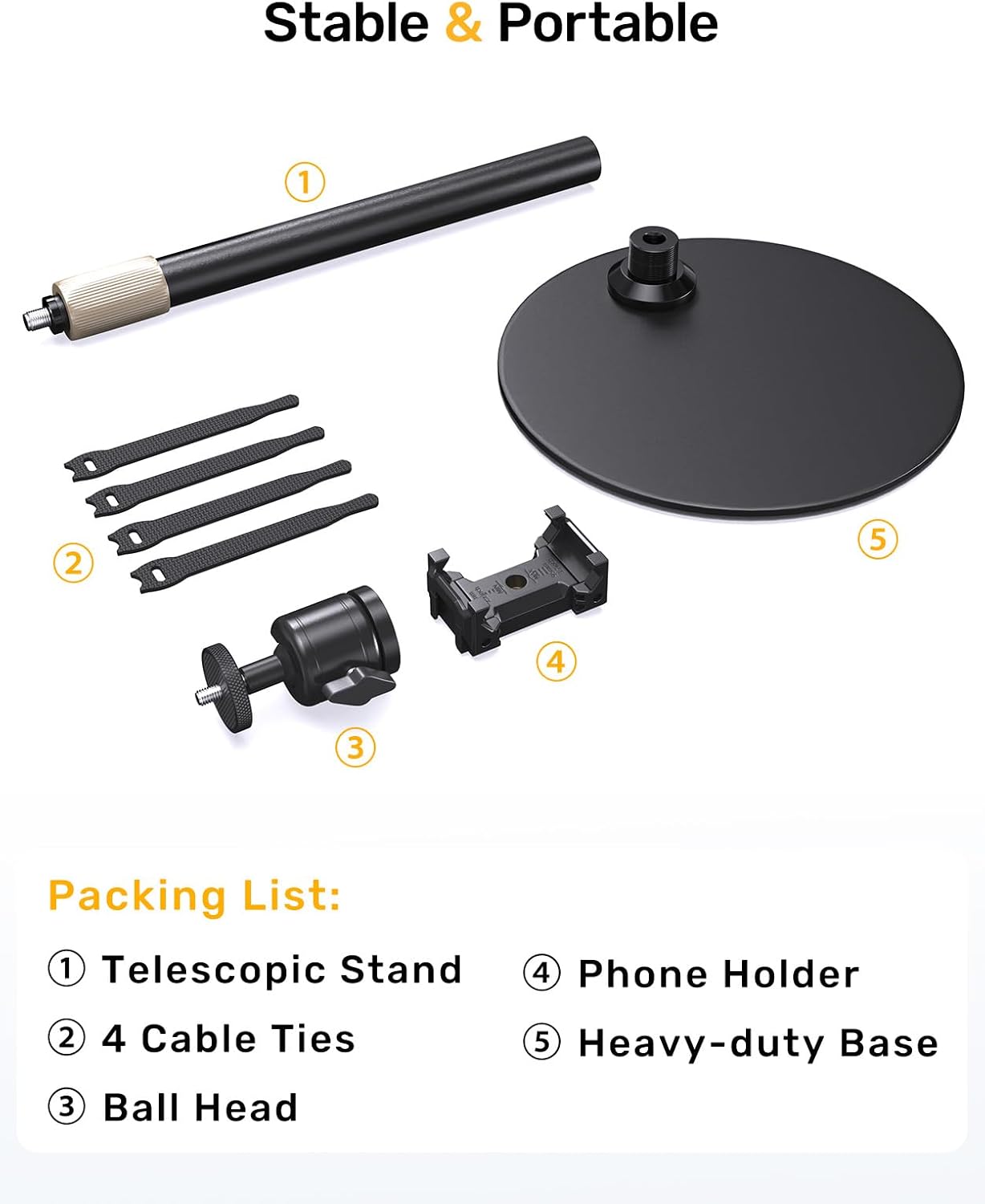 jidinung C922 C930e C920S C920 C615 C960 C920x 4K N60, 1/4" Upgraded Webcam Stand for Desk, Telescopic Webcam Tripod