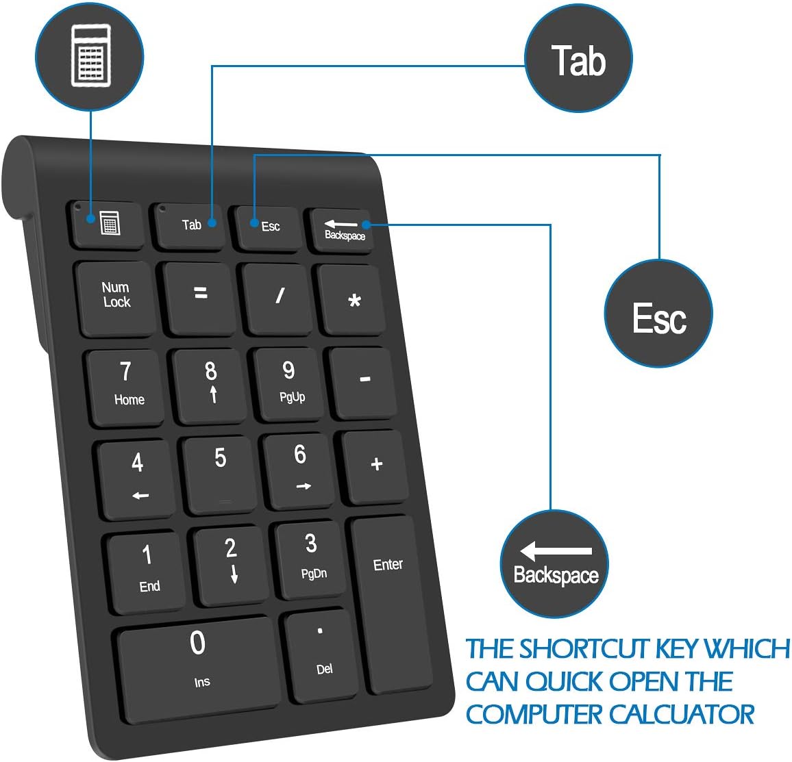 Foloda 22 2.4 Accounting 10 Wireless Number Pads, Numeric Keypad Numpad Keys Portable GHz Financial Number Keyboard