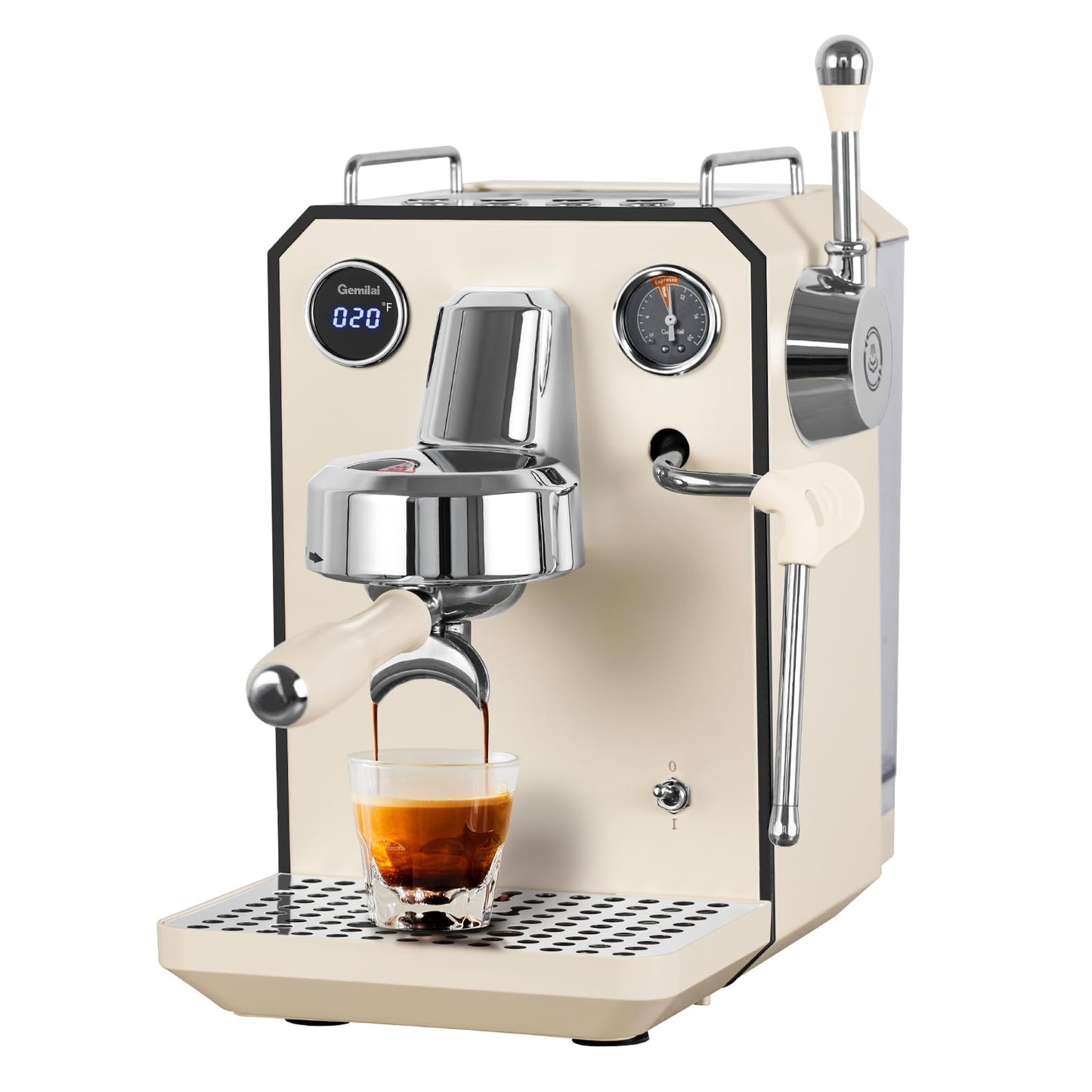 Gemilai G3006 White Espresso Machine & Burr Coffee Grinder & Digital Coffee Scales