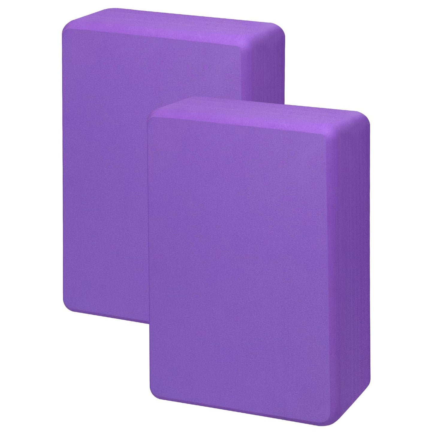 Yoga Blocks 2 Pack, 9"x6"x3" High-Density EVA Foam Yoga Block, Non-Slip Yoga Blocks for Yoga, Pilates Meditation, Stretching and Toning, Supportive, Latex-Free, Light Purple