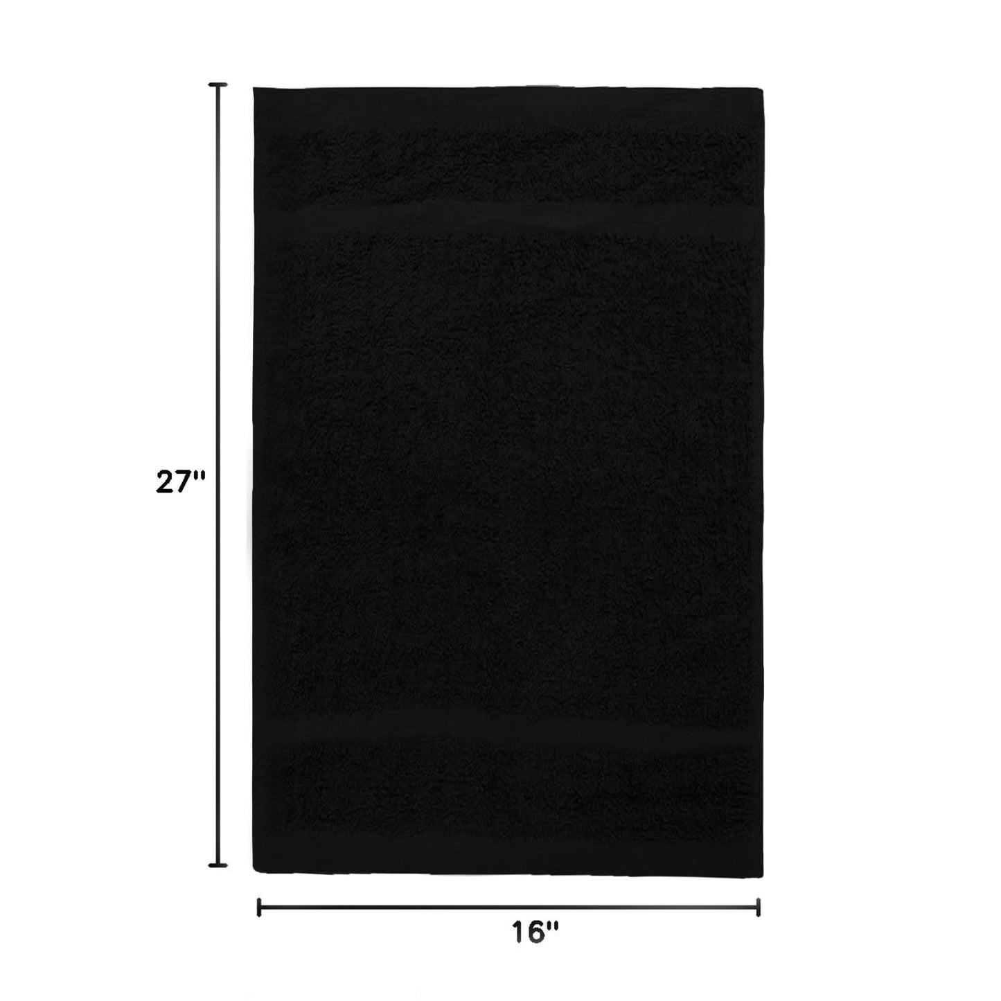 Avalon Towels Salon Towel - Black Hand Towels Bulk Pack of 24 - 100% Cotton Absorbent Spa, Facial & Gym Towel for Working Out - 16x27 Inches (Not Bleach Proof)