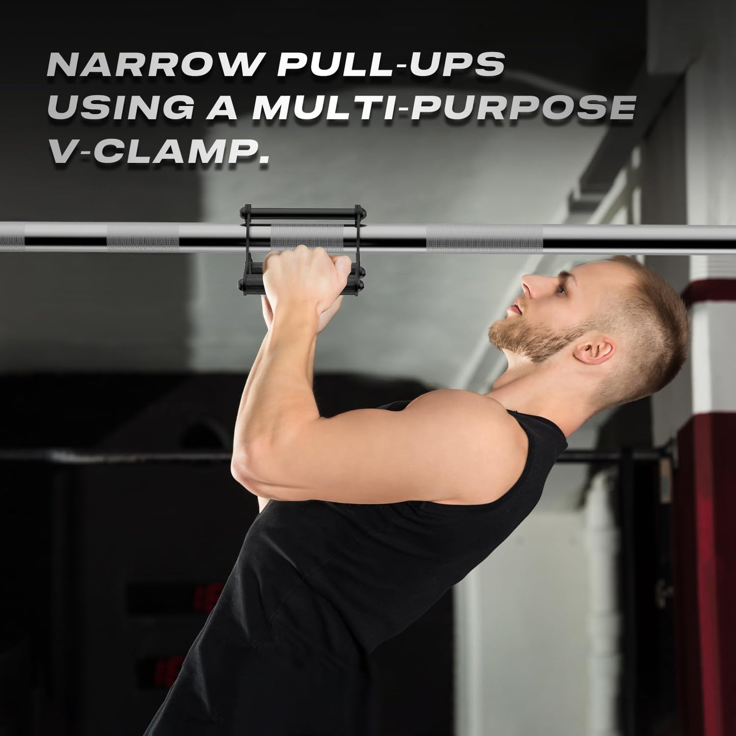 V Bar Landmine Handle Attachment for Barbell Bars, Solid Double D Row Landmine Handle Attachment, T Bar Row Handle with Non-Slip knurling Grips for Olympic Strength Training Bars