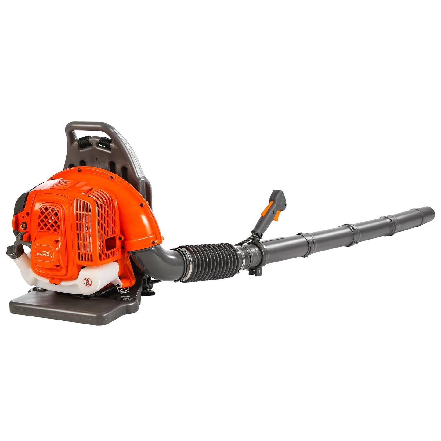 Getell Backpack Leaf Blower Gas Powered - 65CC 2-Stroke Engine, 850 CFM 205 MPH Commercial Grade Yard Blower for Heavy Duty Lawn Care, Wet Leaf & Debris Removal - Lightweight 17.5 LB (Orange)