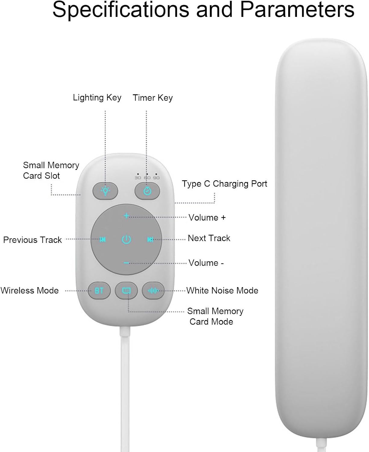 Diyeeni 5.4 36 3 24H Under Pillow Speaker Bluetooth with Bone Conduction, Wireless Remote, Soothing Sleep Sounds
