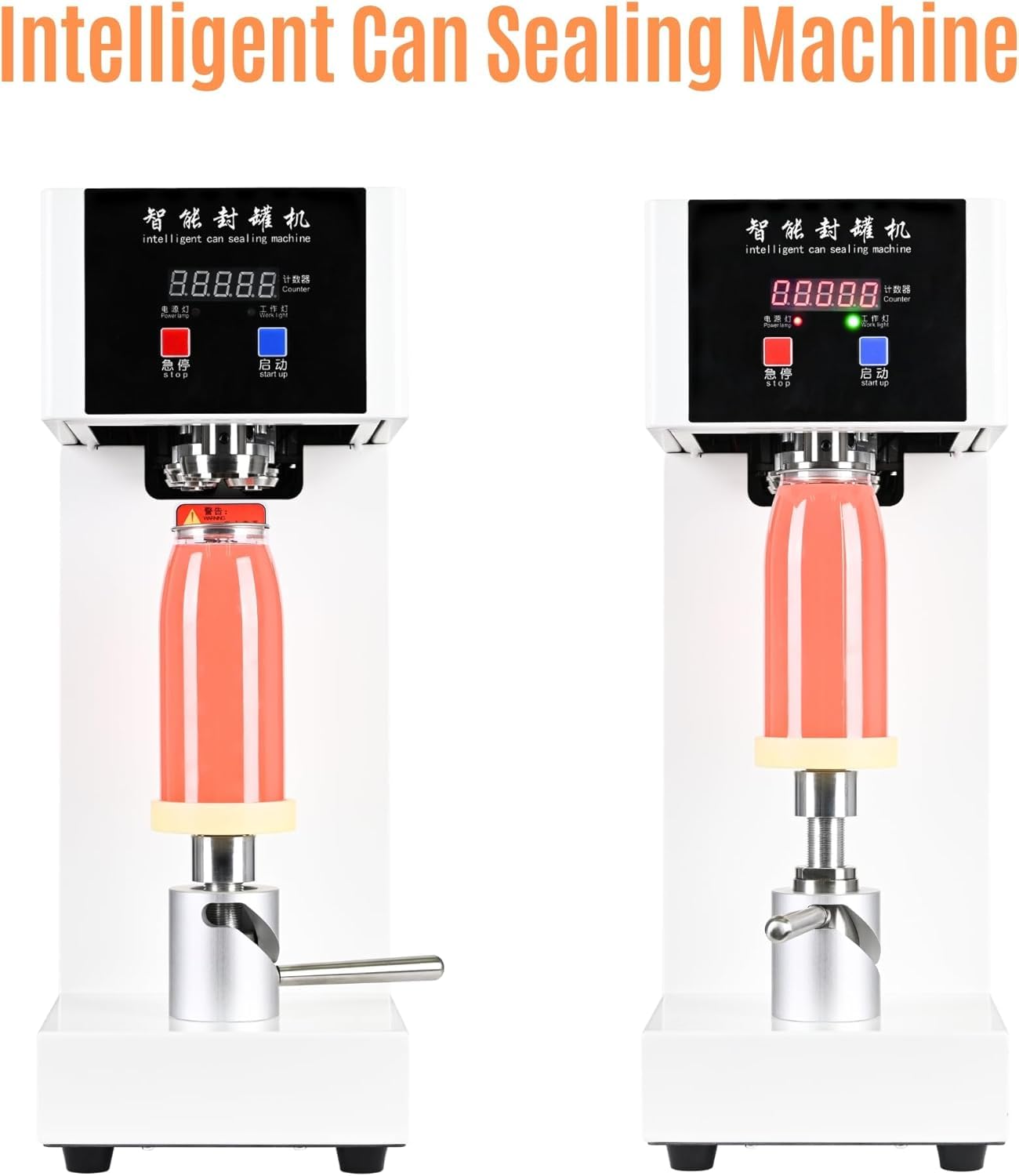 Automatic Can Sealing Machine, Intelligent Electric Cup Bottle Sealer Machine with Counter & LCD Display, 2.2” Dia. & 5.7”-7.9” Height Tin Can Seaming Closing Capping Machine