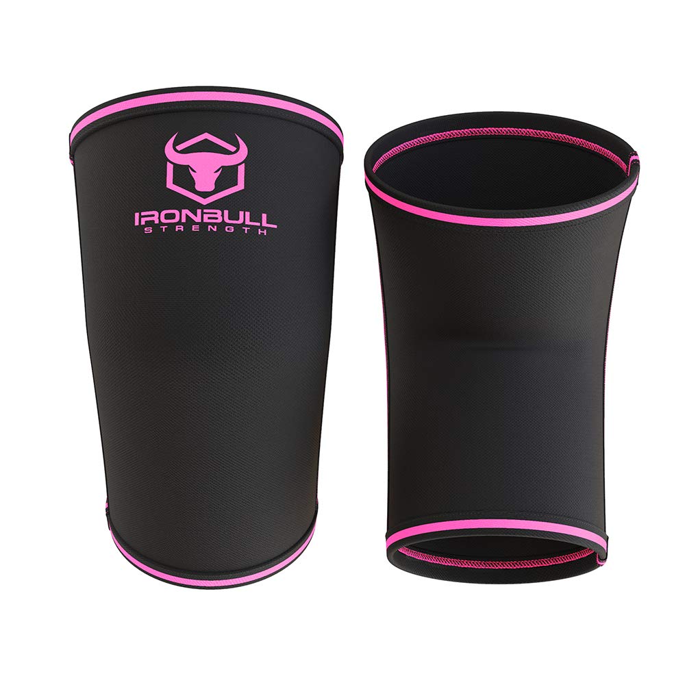 Elbow Sleeves 5mm (1 Pair) - High Performance Elbow Sleeve Support for Weightlifting, Weight Training & Powerlifting - Best Compression Straps - for Men and Women (Small, Black/Pink)
