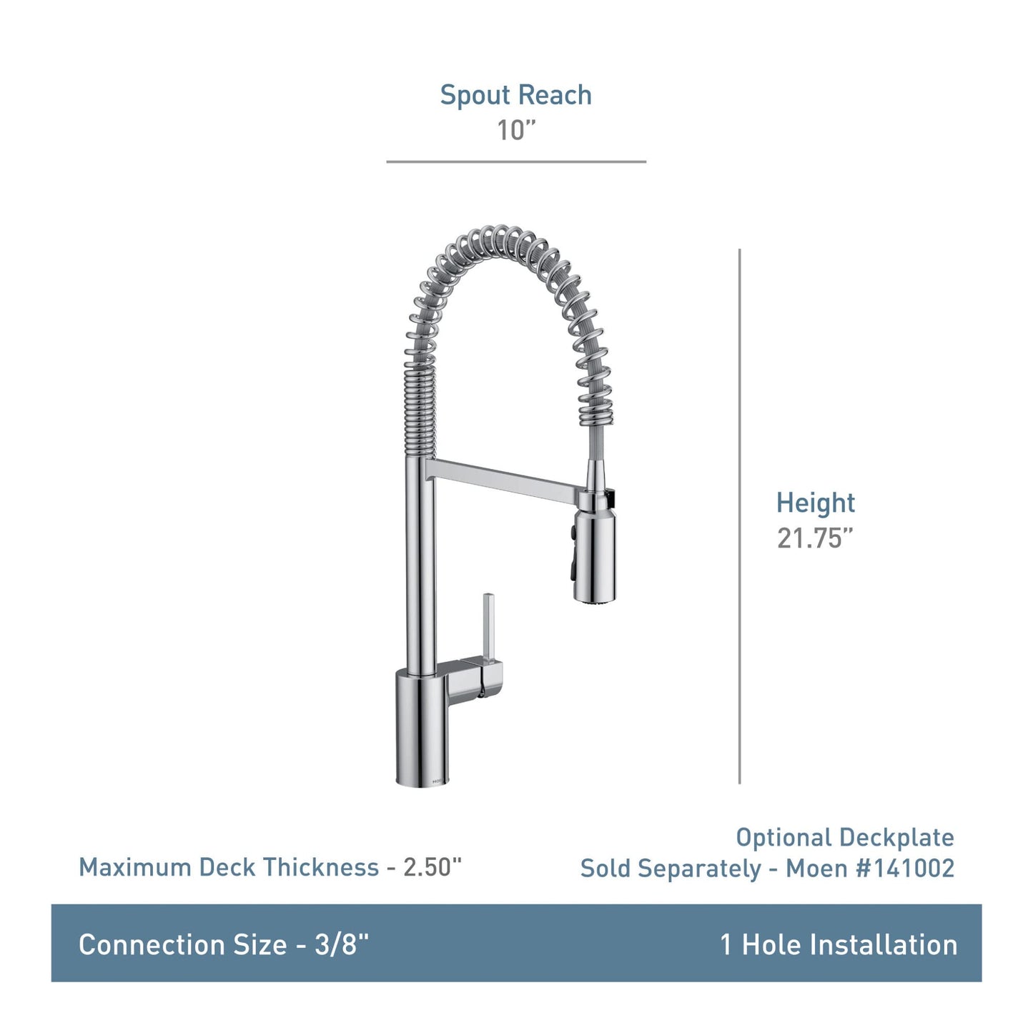 Moen Align Spot Resist Stainless Pulldown Kitchen Faucet, Single Hole, Modern Spring Style with Pre-Rinse and Power Boost Pull Down Sprayer, Easy Installation, 5923SRS