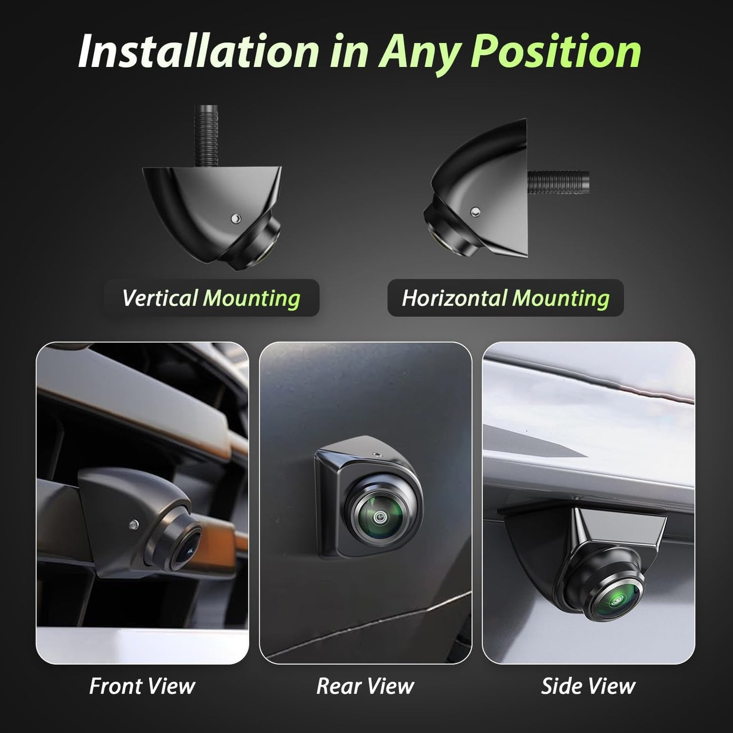 SOEKAVIA 170 IP68K 12V Backup Camera for Cars - HD/CVBS Image Wide Angle, Super Night Vision, Waterproof, Metal