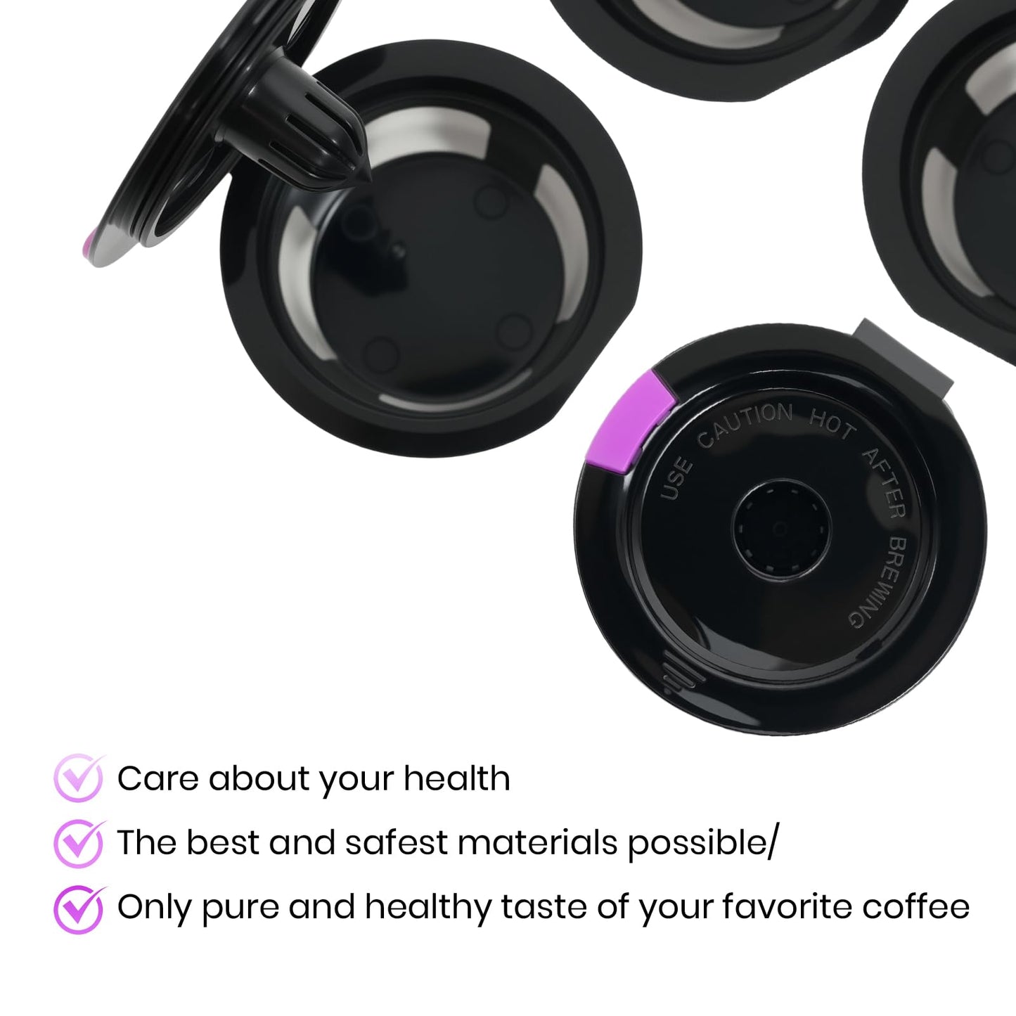 Roogaluckeep Reusable K Cup for Keurig, Black BPA Free Refillable K-Cup Pod Coffee Filters, Universal Fit Refillable Filters for Keurig 1.0 and 2.0 Coffee Maker (Black- 4 Park)