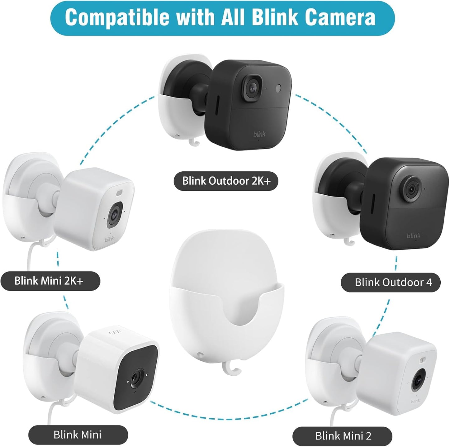 3 Pack 4/Outdoor 2K+/Mini 2/Mini 2K+ Blink Camera No Drill No Screws Wall Mount Bracket for Blink Outdoor Indoor