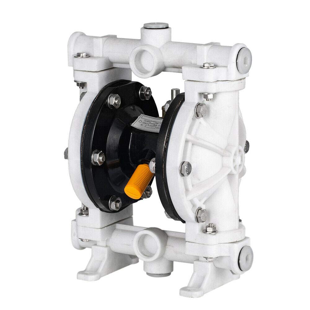 HOTSTORE Air-Operated Heavy Duty Double Diaphragm Transfer Pump 1/2" Inlet & Outlet, 13GPM Polypropylene Air Operated Pneumatic, 1/4" Air Inlet for Diesel, Grease, Kerosene & Oil