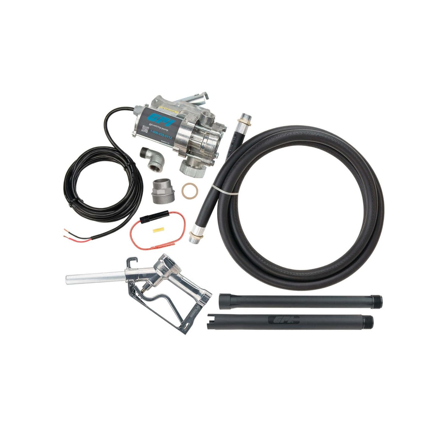GPI - EZ-8 Fuel Transfer Pump, Manual Shut-Off Nozzle with Spin Collar, 8 GPM, 12 Volt (137100-05)