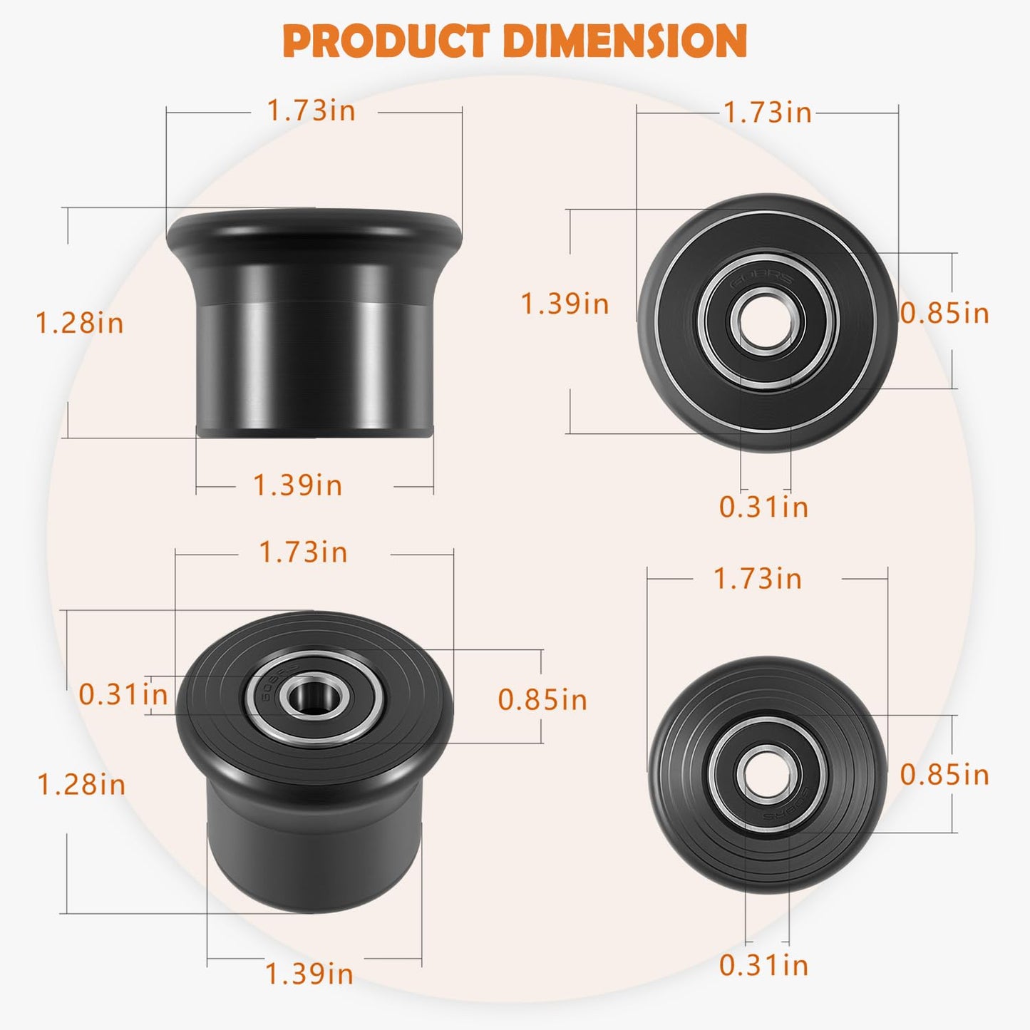 6-Pack Sliding Seat Rollers Replacement for Bowflex Home Gym, Compatible with Blaze, PR1000, Classic, Elite, Motivator 2, Sport & Ultimate 2 Models, Seat Rail Roller Wheels Kit