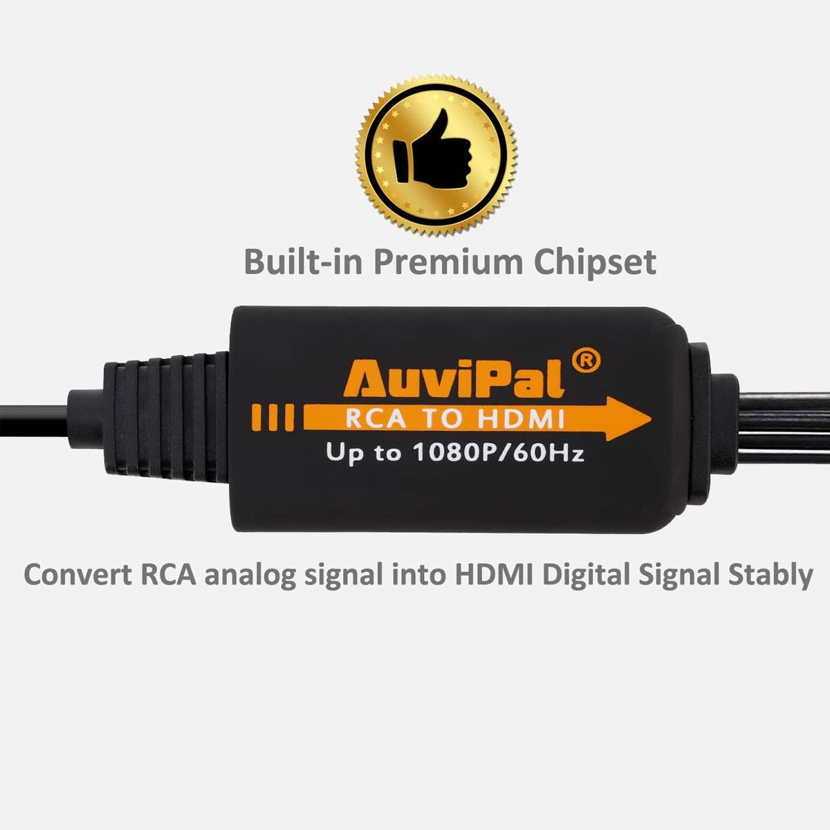 AuviPal 1080P PS1/ PS2/ PS3/ RCA to HDMI Converter, All-in-One Composite AV to HDMI Audio Video Adapter for VHS/VCR/