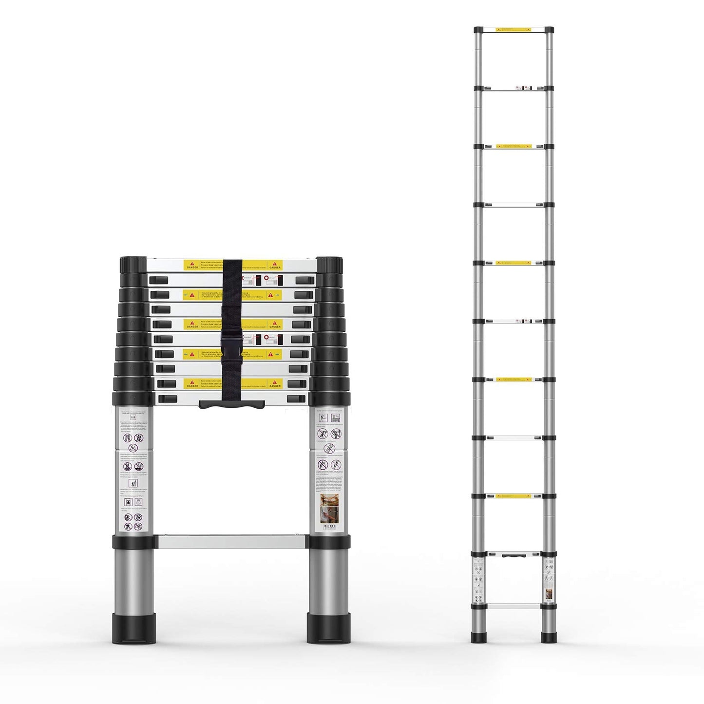 Telescoping Extension Ladder 10.5FT, Aluminum Telescopic Ladders with Carry Bag for Outdoor Indoor Use