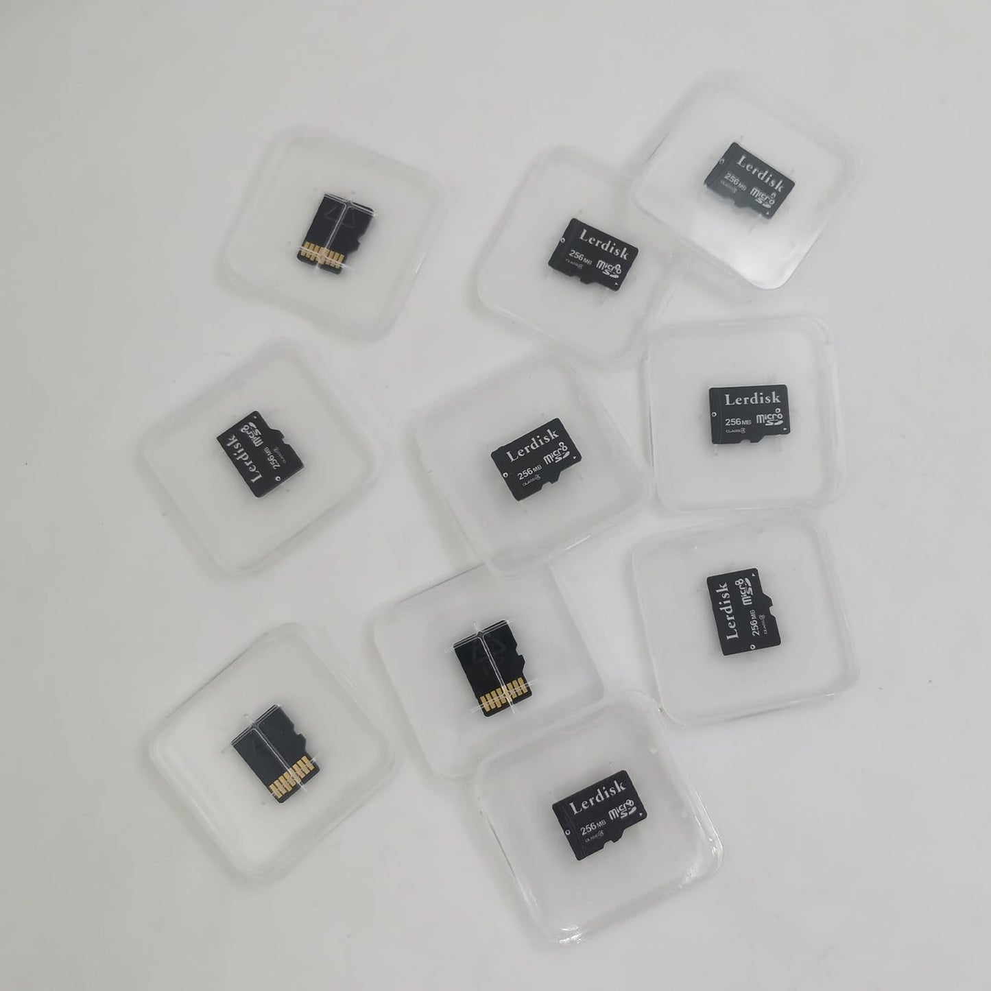 Lerdisk 256MB (0.25GB) Pack 10 MP3/Old Factory Wholesale Micro SD Card of in Bulk Low Capacity for Phones/Small Files