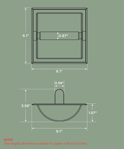 FORIOUS Recessed Toilet Paper Holder - Durable Stainless Steel Wall-Mount Design | Matte Black Finish