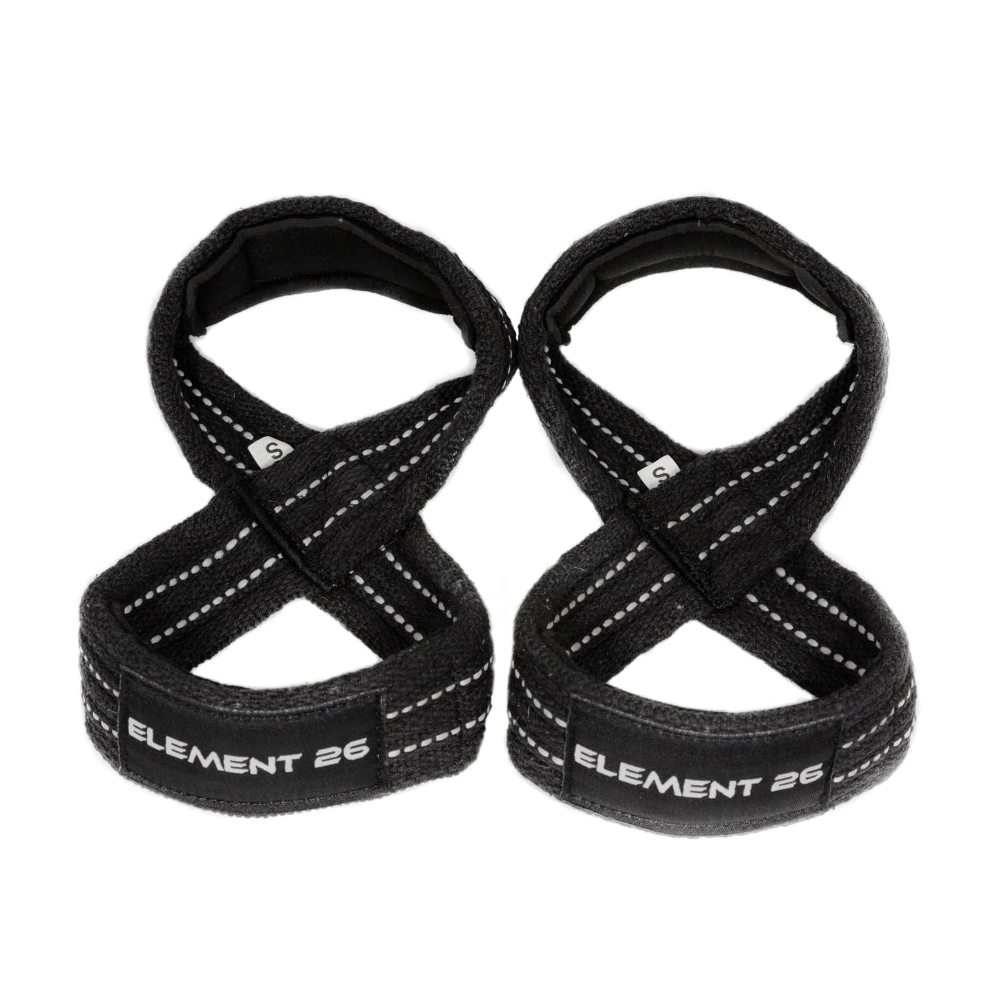 Padded Figure 8 Wrist Straps - Weightlifting Straps - Functional Fitness, Weight Lifting, Deadlifts, Farmer Walks (Medium, Black)