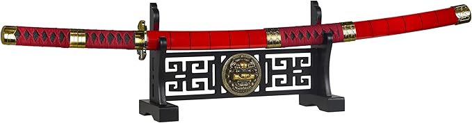 Logest Sword Stand - 4 Tier Options Available - Crafted Using Wood Katana Holder - Furnished in Black With a Gold Lion?™s Head - Desirable Sword Display Gift Option - Sword Holder Katana Stand (1-Tier)