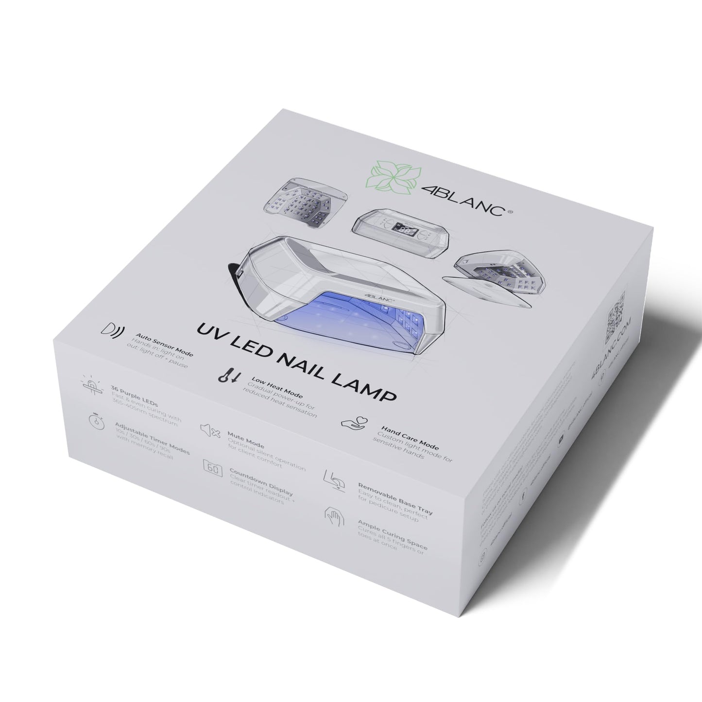 4BLANC® Professional Smart Corded UV LED Nail Curing Lamp with Sensor and Hand-Care Mode for Manicure and Pedicure