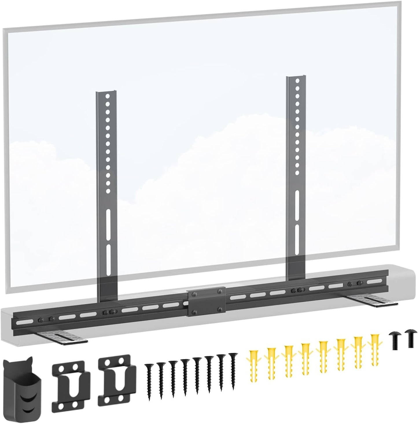 Upgraded Sound Bar Mounts Under TV for Vizio Soundbar Mount with Vizio Speaker Mount and Remote Holder - Adjustable
