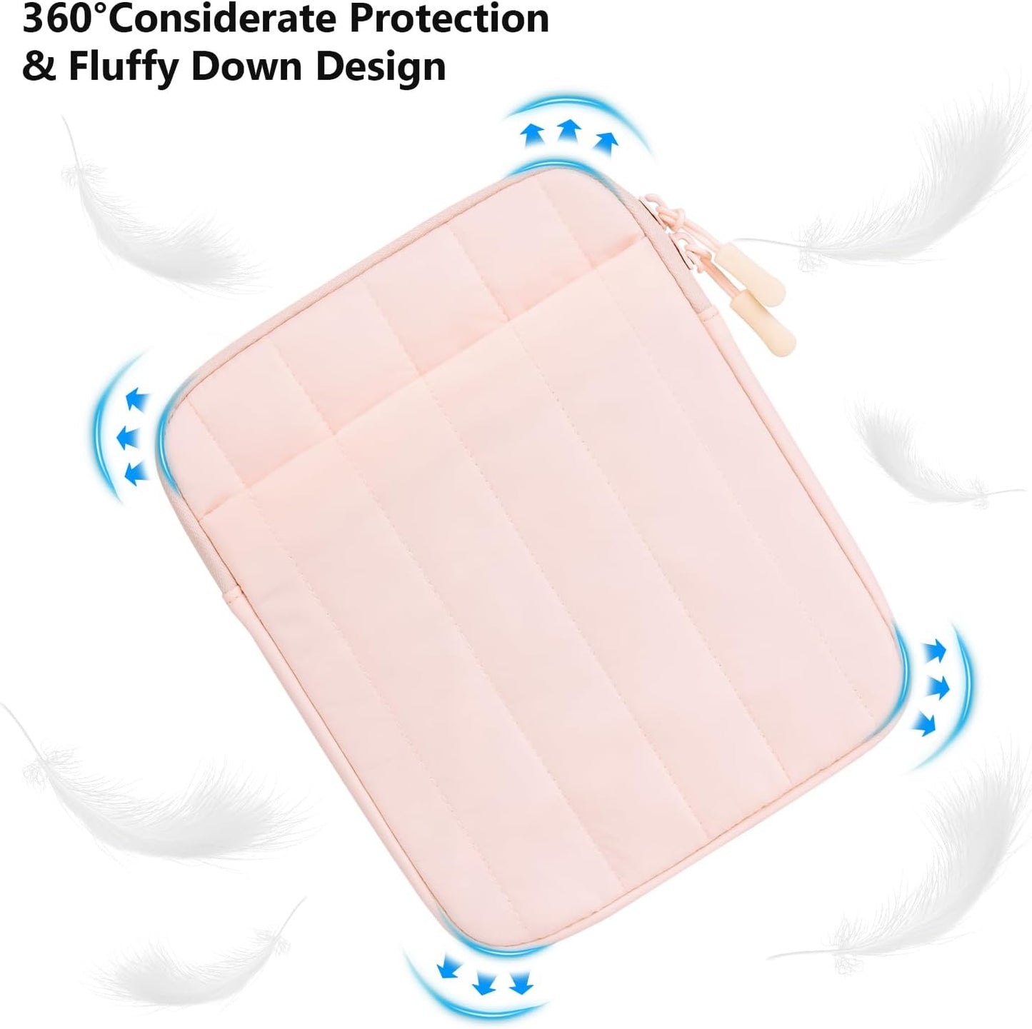 COOTHINE 6.8-7 Inch Puffy Sleeve Pouch for Kindle/eReader/eBook (Puffy Pink)