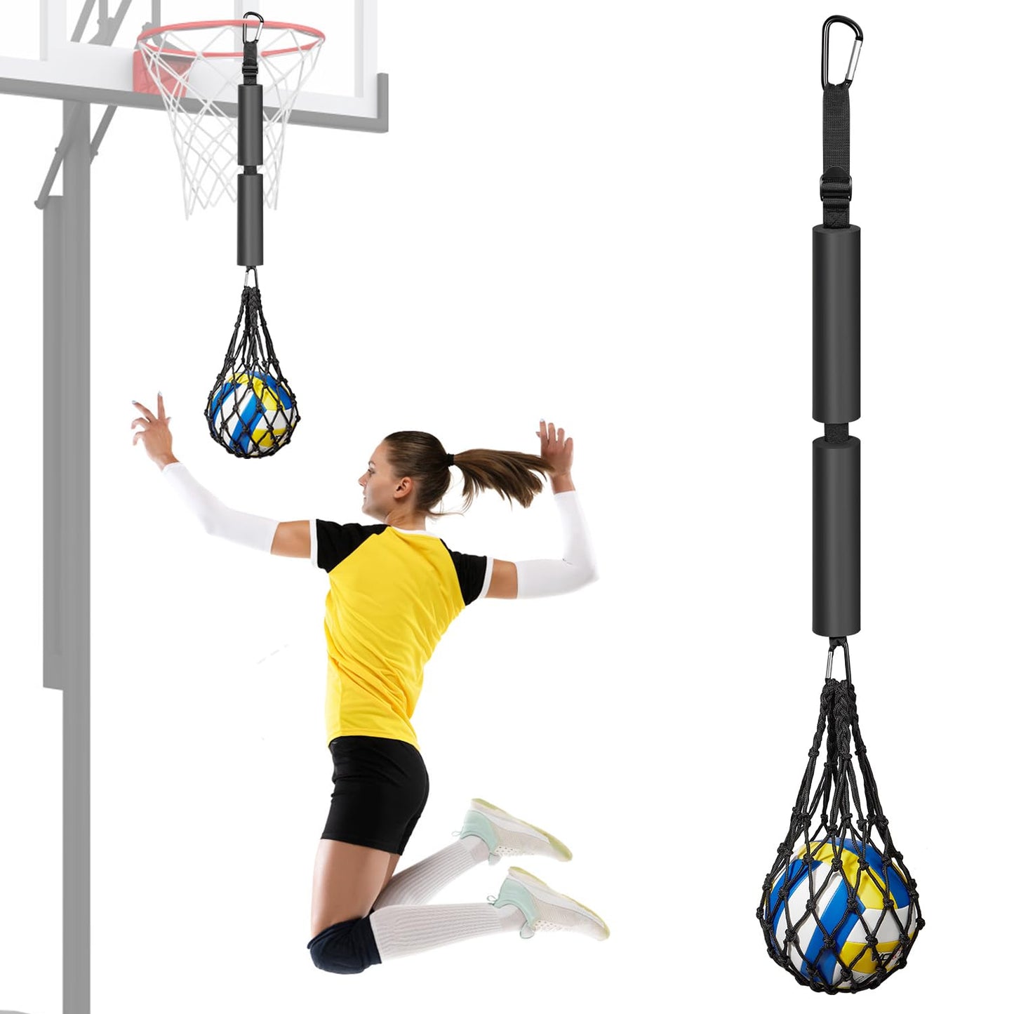 UZTUGG Volleyball Spike Trainer, Volleyball Training Aids, Volleyball Attack Trainer, Adjustable Volleyball Spiking Training System can Improve Your Serving, Jumping, Arm Speed and Spiking Power