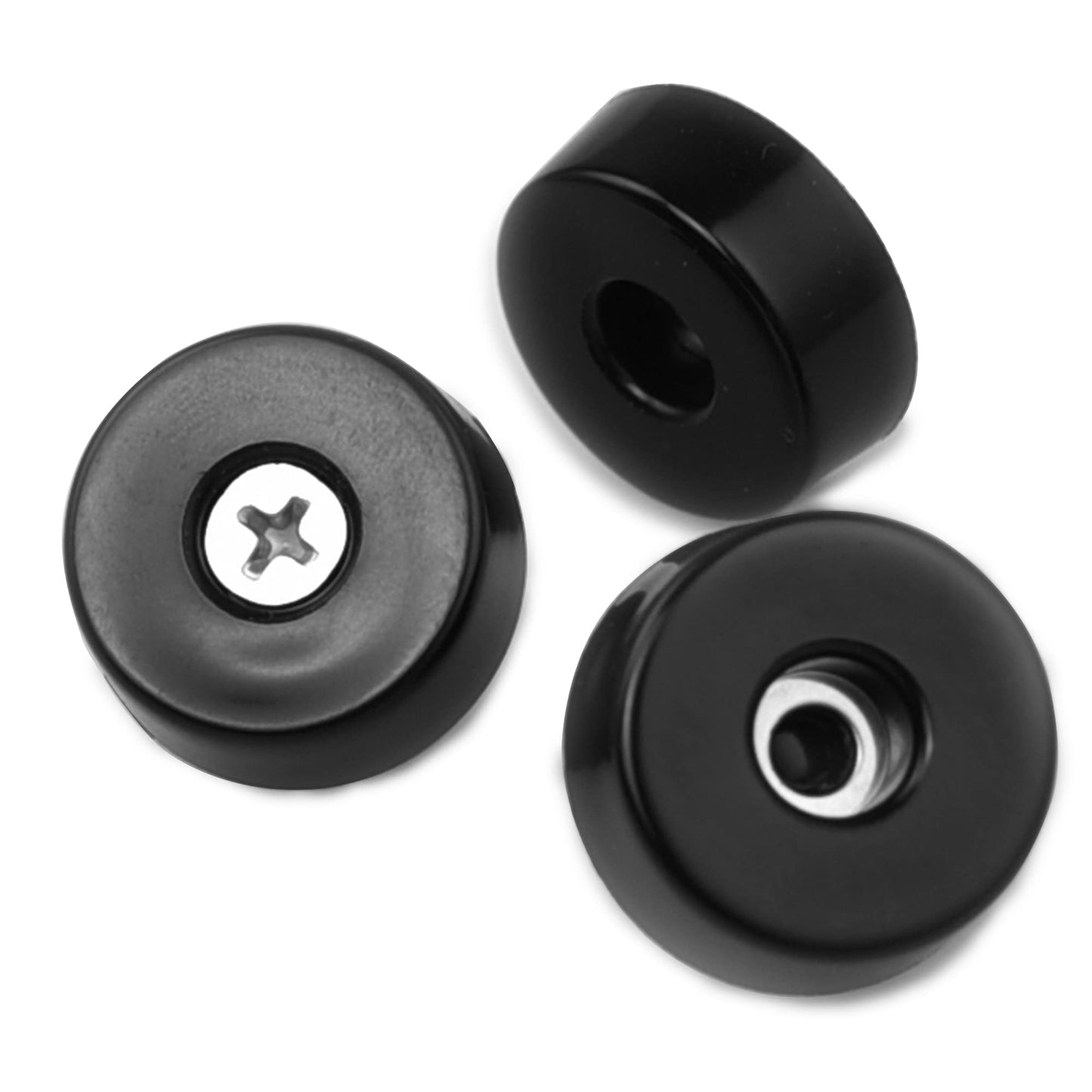 Rubber Cutting Board Feet with Stainless Washer and Screws, 1 inch Black Round Rubber Feet, Non Slip Bumper Pads for Furniture, Electronics & Application,20 Pack