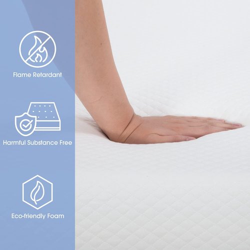 BestMassage 6-Inch Gel Memory Foam Mattress - Medium Firm Feel | CertiPUR-US Certified | Pressure Relief & Cooling Ventilation