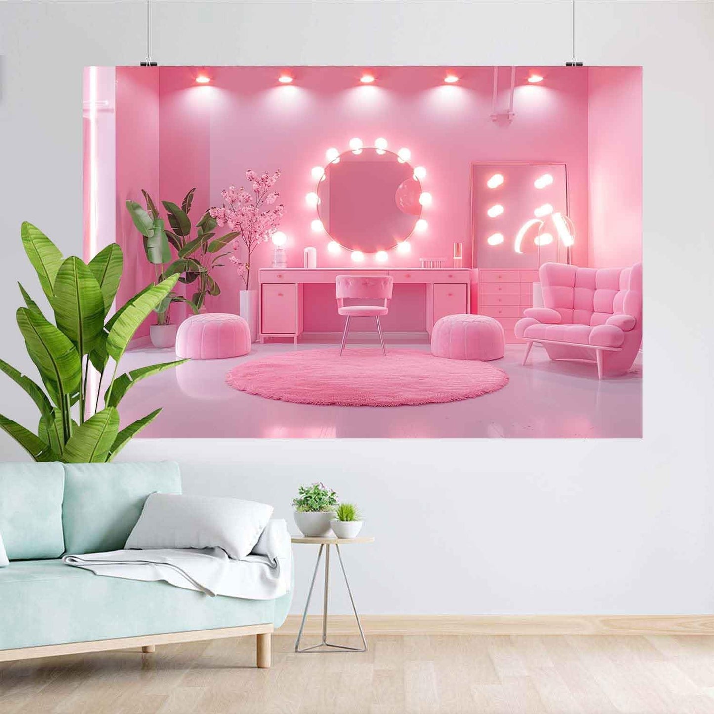 TOAOFY 7x5FT TAYBDJ760 Makeup Backdrop Makeup Room Photo Backdrop Live Streaming Background for Woman Girls Party
