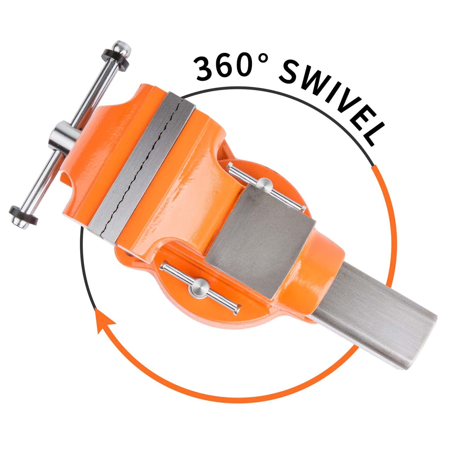 Forward 5-Inch Bench Vise Ductile Iron with Channel Steel and 360-Degree Swivel Base HY-30505-5In (5") & Forward Drill Press Vise 4", Q194A